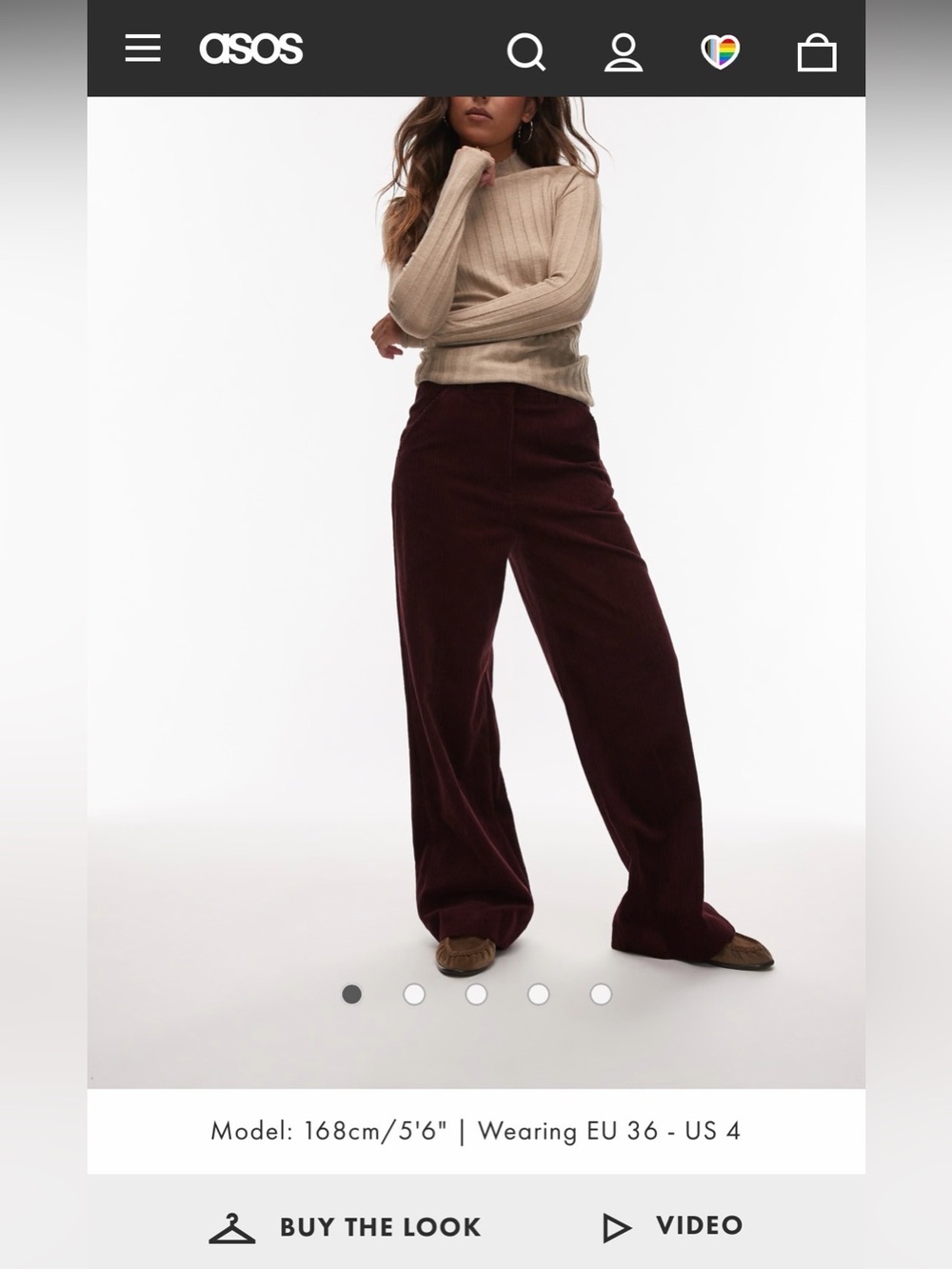 ASOS Wide Leg Velvet Pants in Burgundy